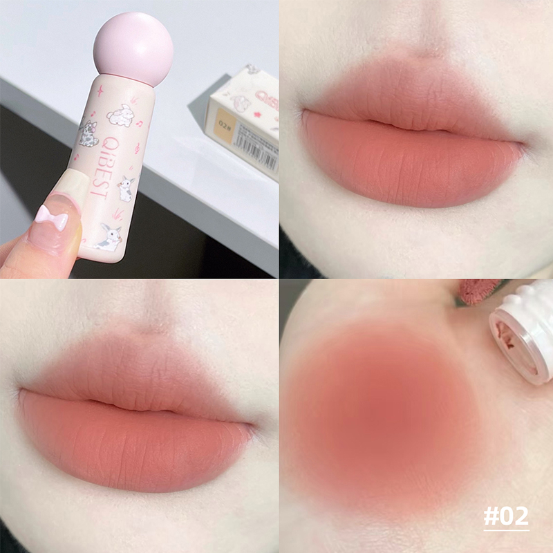 QIBEST Nude Matte Lip Mud Wate - đánh giá và giá Lip Tint Korean